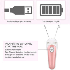 Electric Facial Threading Hair Removal – Painless Hair Remover for Women & men's